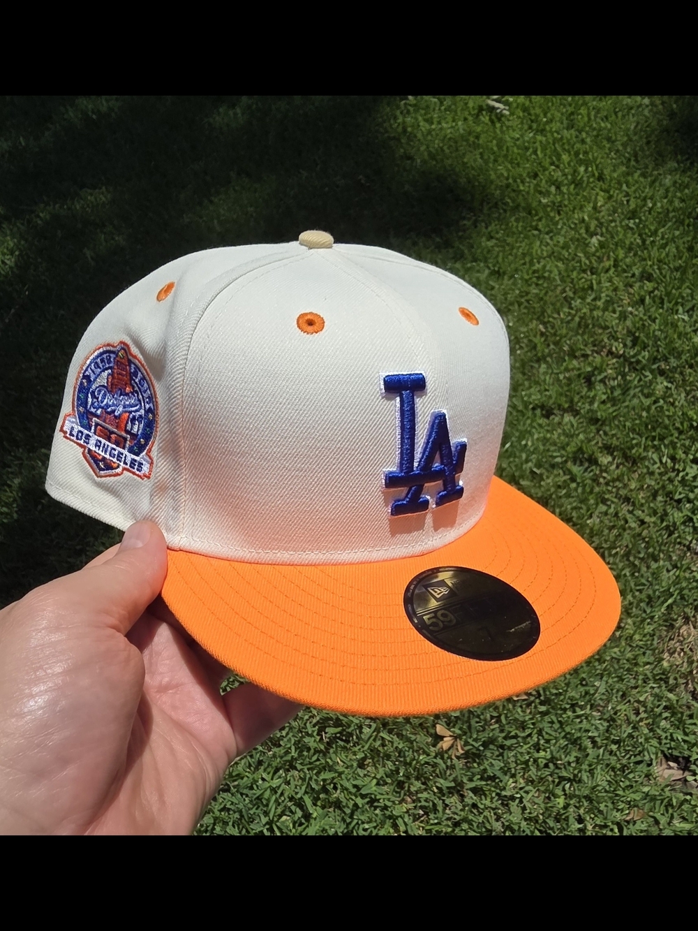 DODGERS|New Era 59Fifty MLB Cooperstown Collection|Dreamsickle Colorway|Sz 7 3/8